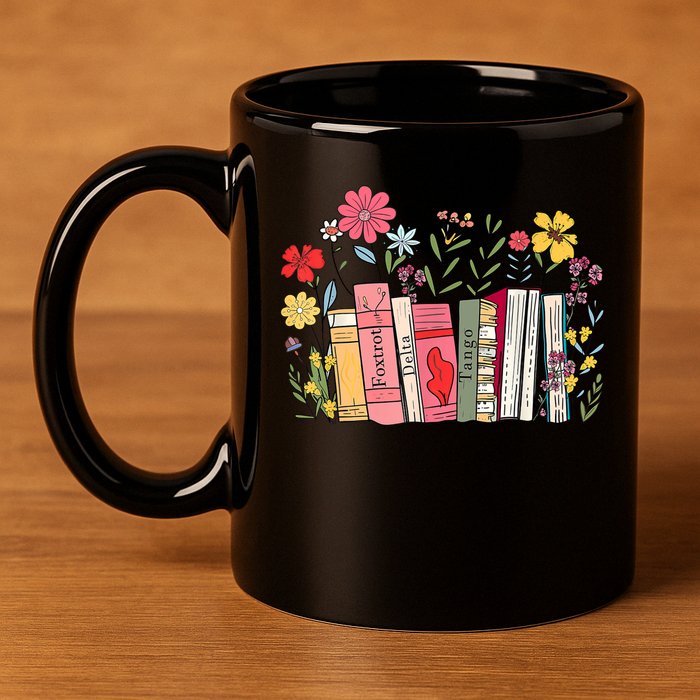 Foxtrot Delta Tango Women Book Loves Retro Funny  11oz C Handle Ceramic Mug
