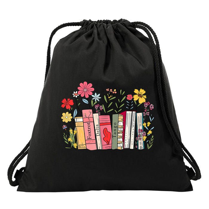 Foxtrot Delta Tango Women Book Loves Retro Funny  Drawstring Bag