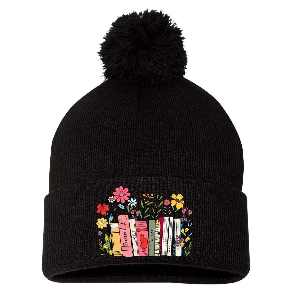 Foxtrot Delta Tango Women Book Loves Retro Funny  Pom Pom 12in Knit Beanie