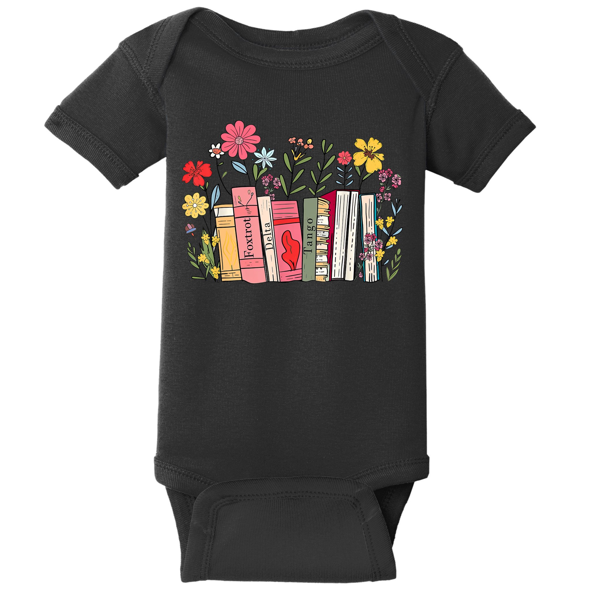 Foxtrot Delta Tango Women Book Loves Retro Funny  Baby Bodysuit