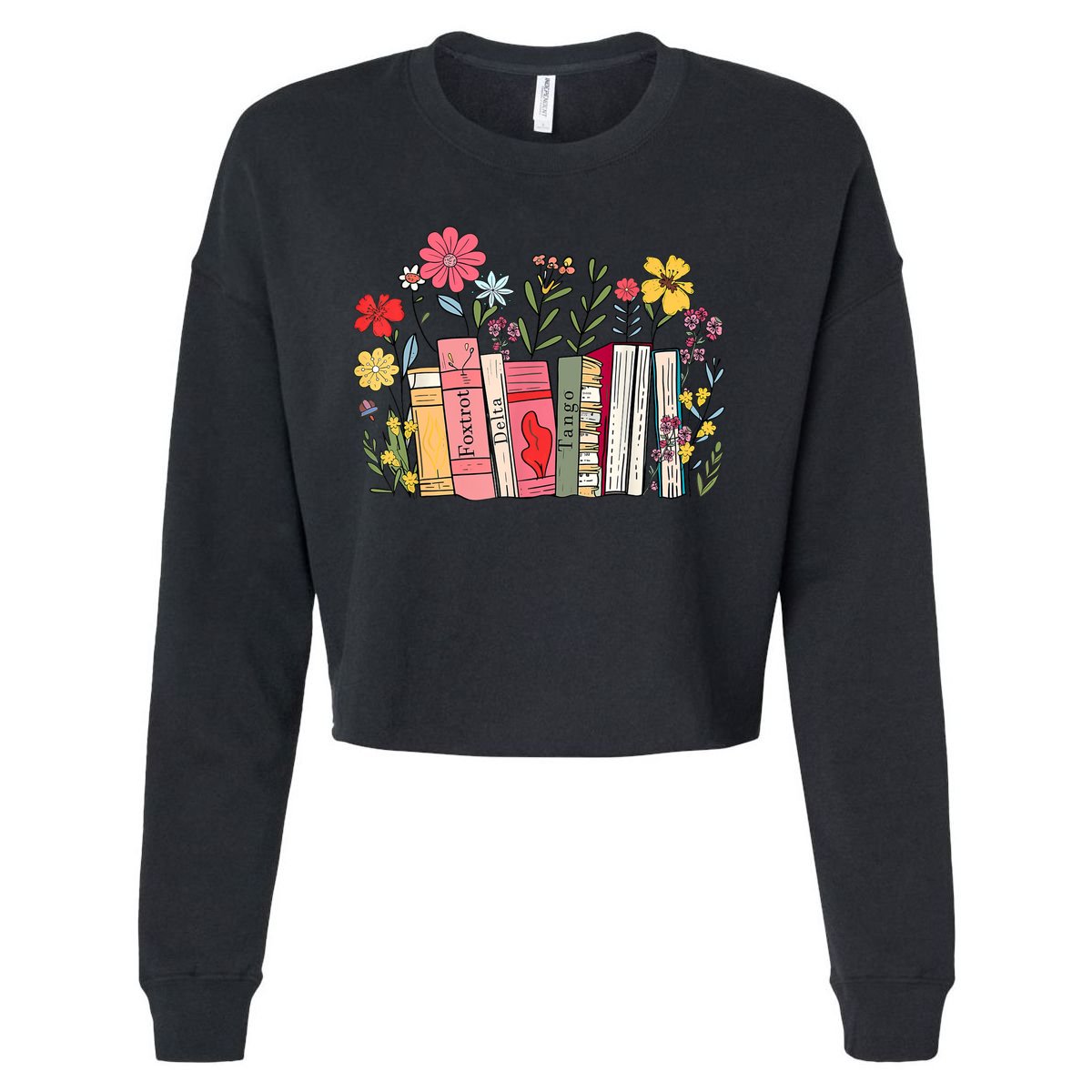Foxtrot Delta Tango Women Book Loves Retro Funny  Cropped Pullover Crew
