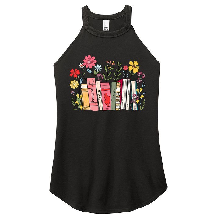 Foxtrot Delta Tango Women Book Loves Retro Funny  Women's Perfect Tri Rocker Tank