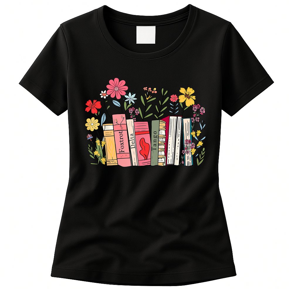 Foxtrot Delta Tango Women Book Loves Retro Funny  Womens T-Shirt