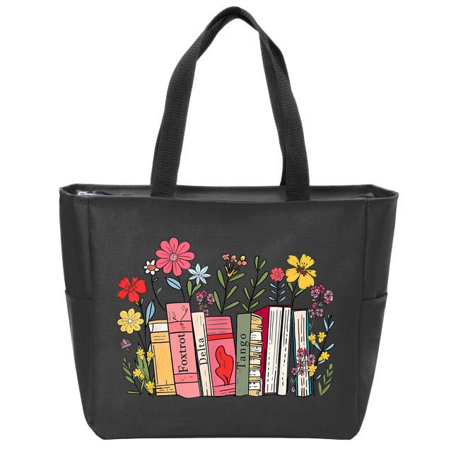 Foxtrot Delta Tango Women Book Loves Retro Funny  Zip Tote Bag