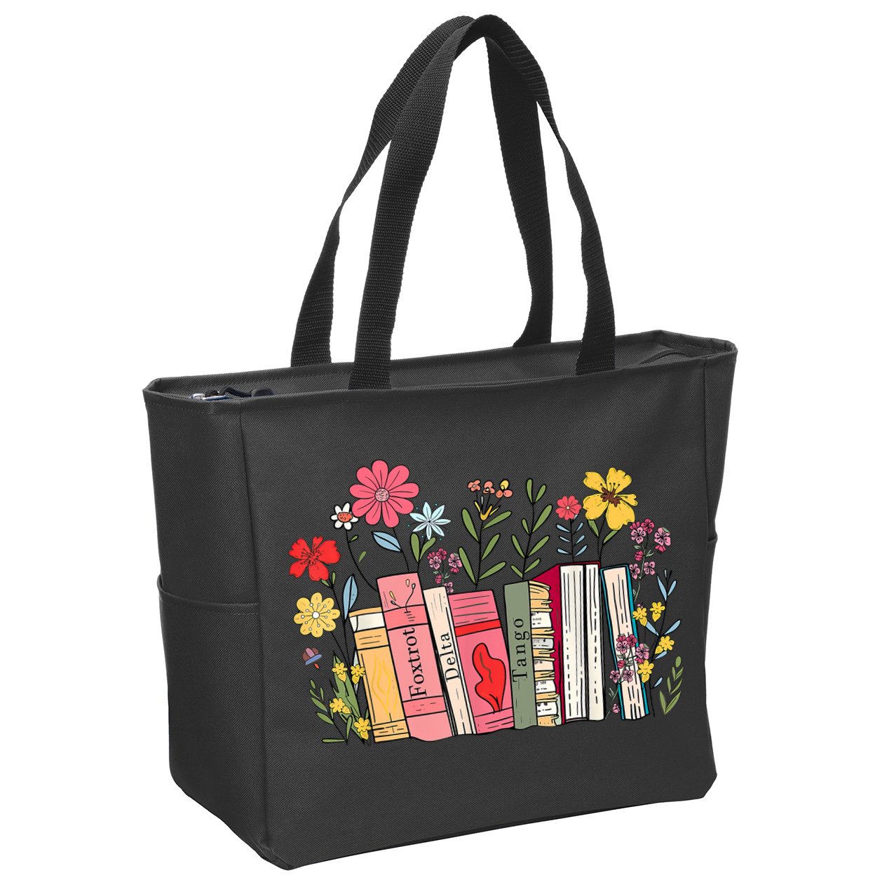 Foxtrot Delta Tango Women Book Loves Retro Funny  Zip Tote Bag