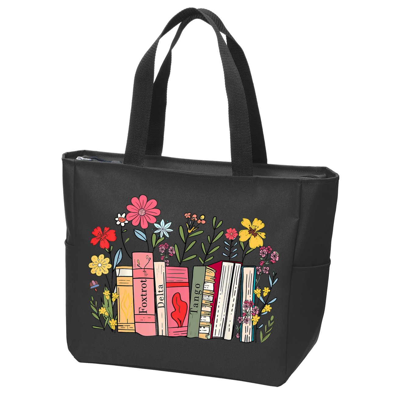 Foxtrot Delta Tango Women Book Loves Retro Funny  Zip Tote Bag