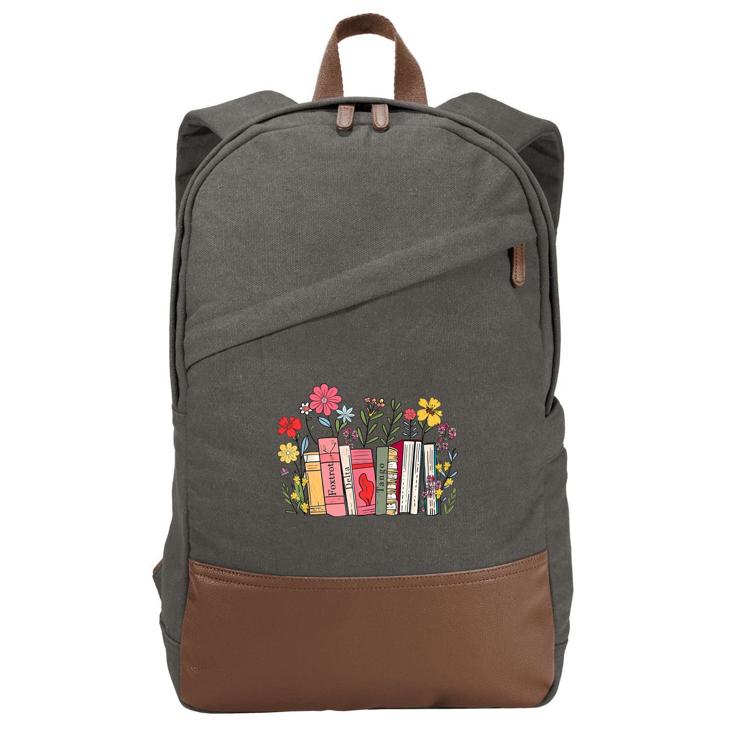 Foxtrot Delta Tango Women Book Loves Retro Funny  Cotton Canvas Backpack