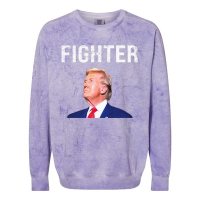 Fighter Donald Trump 2024 Colorblast Crewneck Sweatshirt