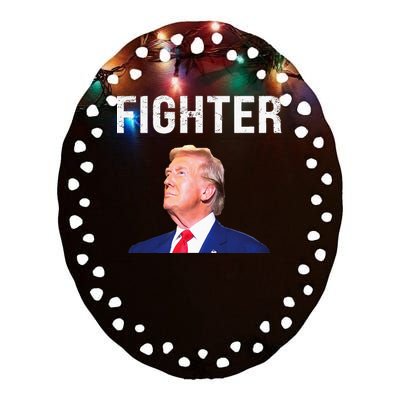 Fighter Donald Trump 2024 Ceramic Oval Ornament