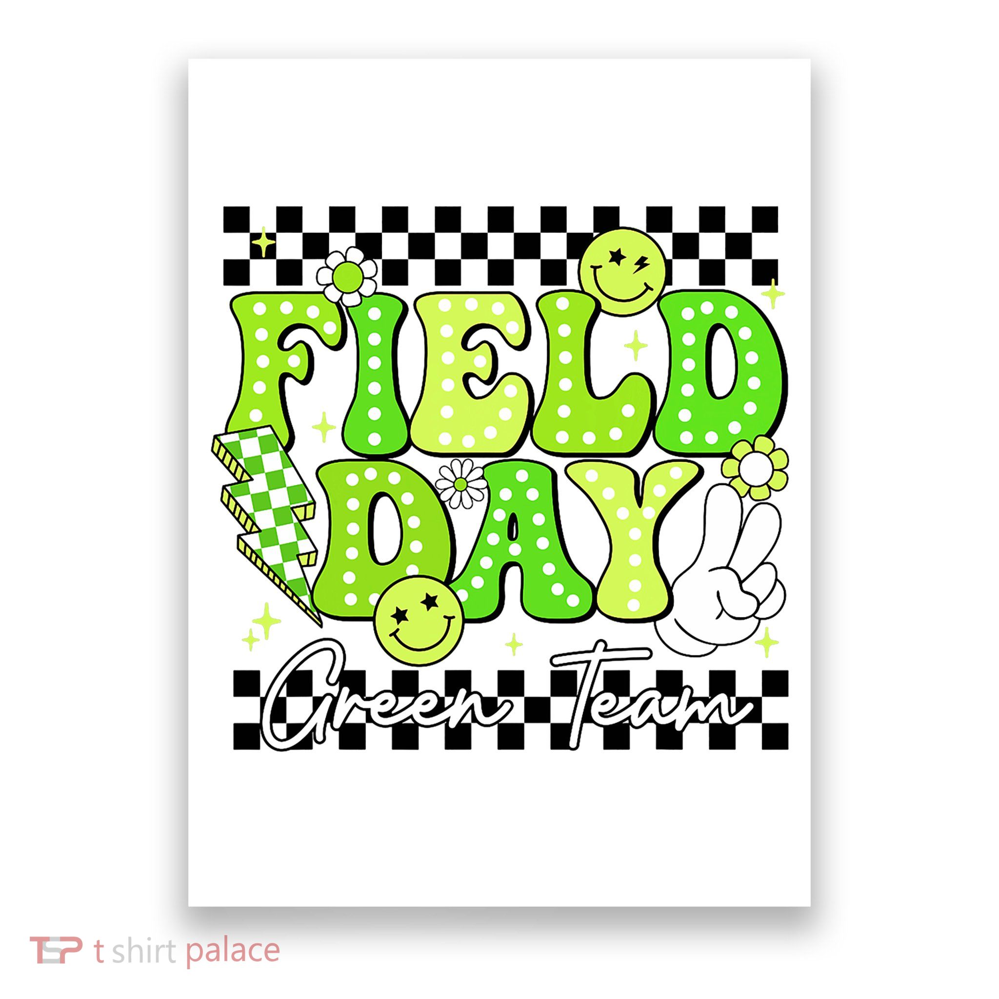 Field Day Trip Green Team Color Game Competition  Poster