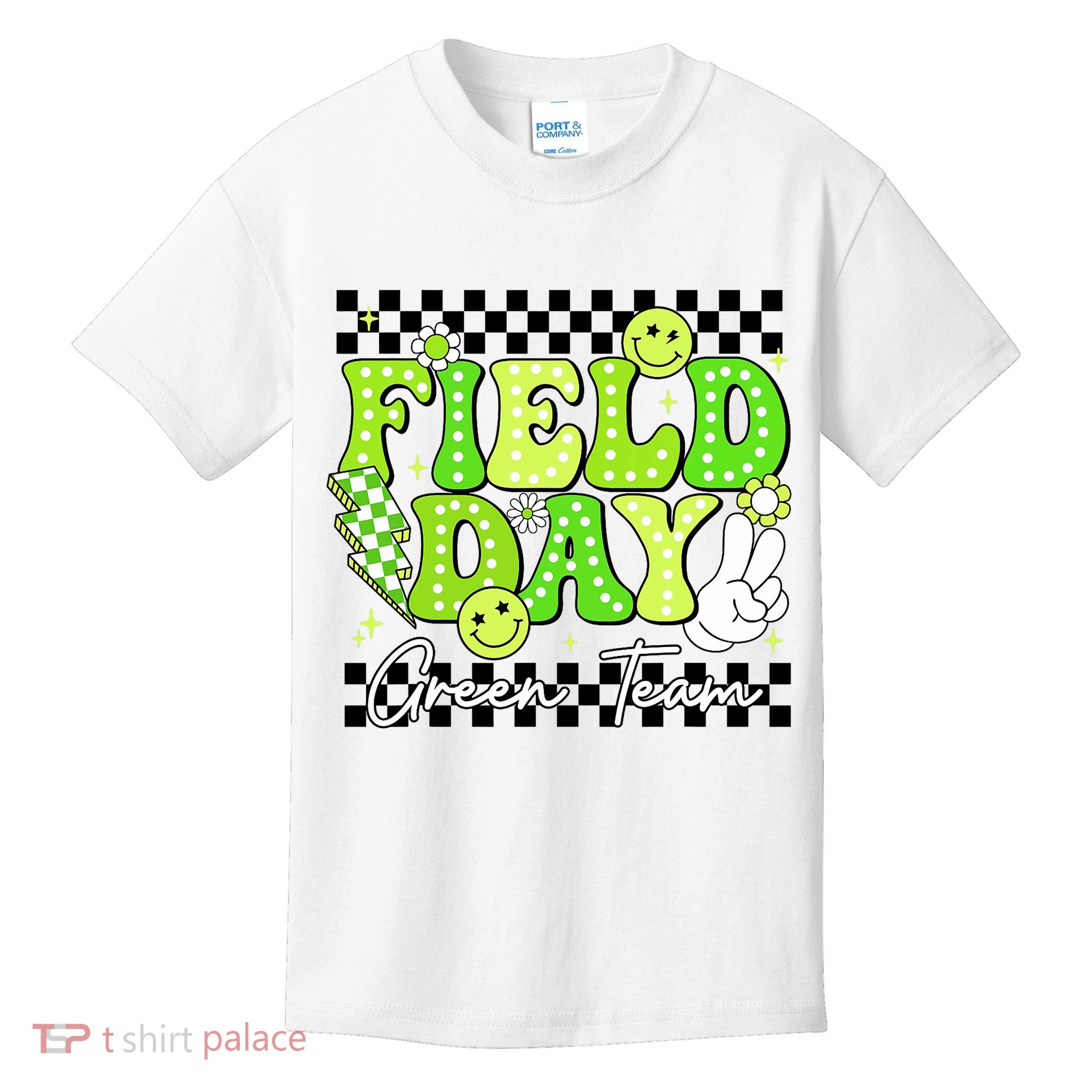 Field Day Trip Green Team Color Game Competition  Kids T-Shirt