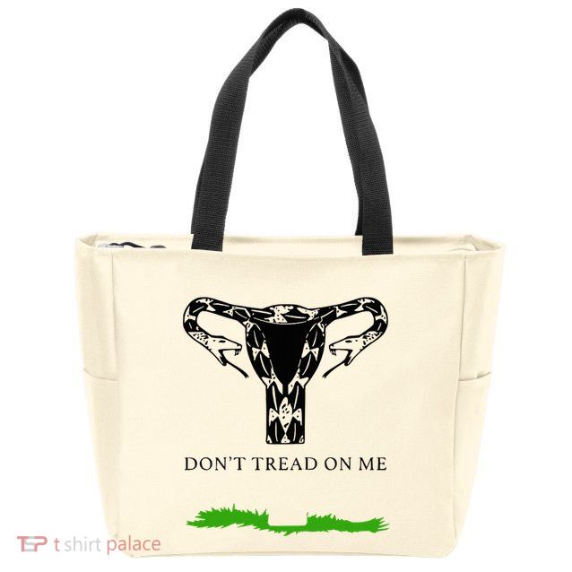 Feminist Don’T Tread On Me Uterus Don’T Tread On Me Uterus Zip Tote Bag