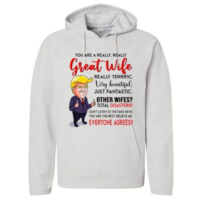 Funny Donald Trump YouRe A Really Great Wife Wife Life Performance Fleece Hoodie