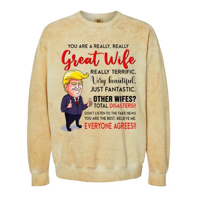 Funny Donald Trump YouRe A Really Great Wife Wife Life Colorblast Crewneck Sweatshirt