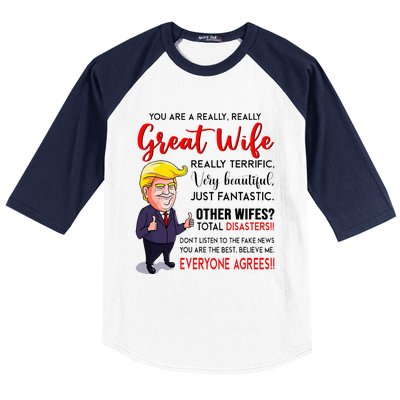 Funny Donald Trump YouRe A Really Great Wife Wife Life Baseball Sleeve Shirt