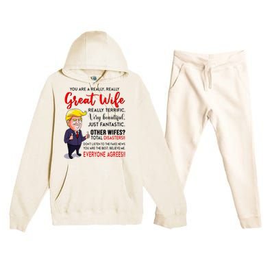 Funny Donald Trump YouRe A Really Great Wife Wife Life Premium Hooded Sweatsuit Set