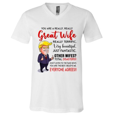 Funny Donald Trump YouRe A Really Great Wife Wife Life V-Neck T-Shirt