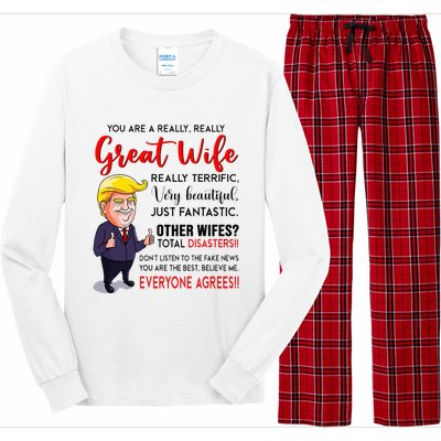 Funny Donald Trump YouRe A Really Great Wife Wife Life Long Sleeve Pajama Set