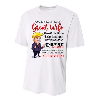 Funny Donald Trump YouRe A Really Great Wife Wife Life Performance Sprint T-Shirt