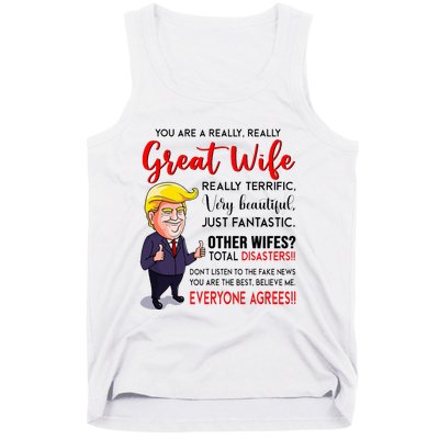 Funny Donald Trump YouRe A Really Great Wife Wife Life Tank Top