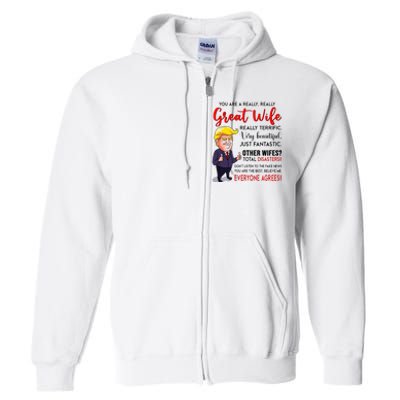 Funny Donald Trump YouRe A Really Great Wife Wife Life Full Zip Hoodie