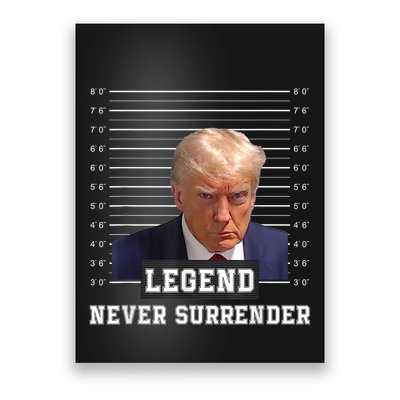 Free Donald Trump Mug Shot President Never Surrender Poster