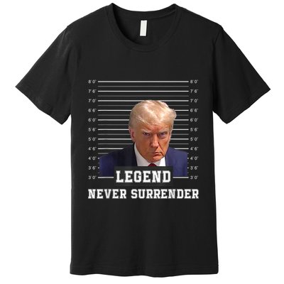 Free Donald Trump Mug Shot President Never Surrender Premium T-Shirt