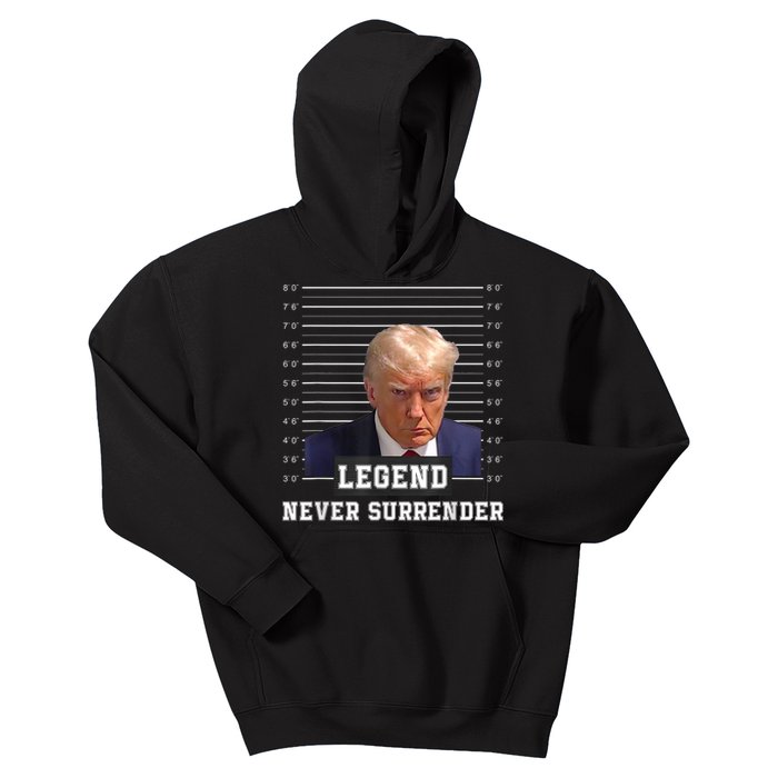 Free Donald Trump Mug Shot President Never Surrender Kids Hoodie