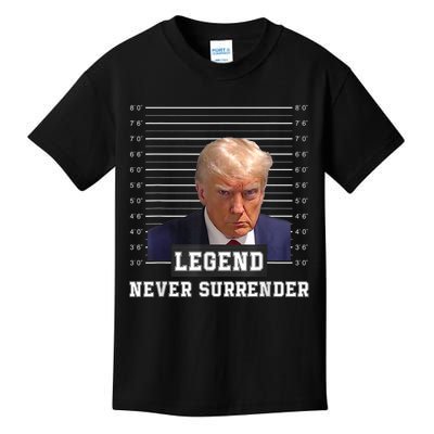 Free Donald Trump Mug Shot President Never Surrender Kids T-Shirt