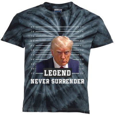 Free Donald Trump Mug Shot President Never Surrender Kids Tie-Dye T-Shirt