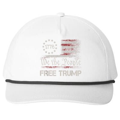 Free Donald Trump Republican Support Pro Trump American Flag Snapback Five-Panel Rope Hat