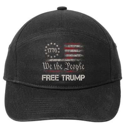 Free Donald Trump Republican Support Pro Trump American Flag 7-Panel Snapback Hat