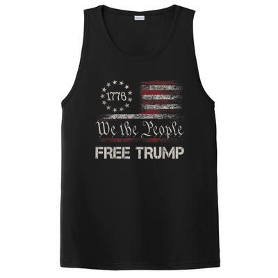 Free Donald Trump Republican Support Pro Trump American Flag PosiCharge Competitor Tank