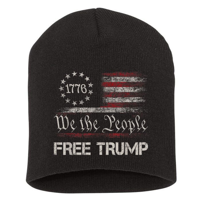 Free Donald Trump Republican Support Pro Trump American Flag Short Acrylic Beanie