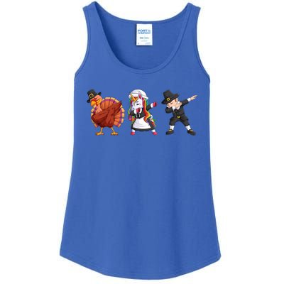 Funny Dabbing Turkey Unicorn Pilgrim Happy Thanksgiving Cute Gift Ladies Essential Tank