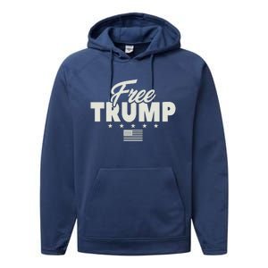 Free Donald Trump American Flag Trump Apparel Performance Fleece Hoodie