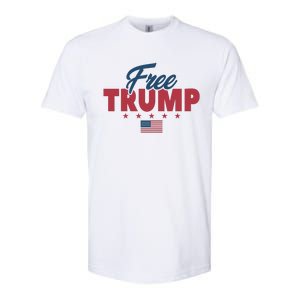 Free Donald Trump American Flag Trump Apparel Softstyle CVC T-Shirt