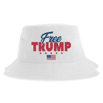 Free Donald Trump American Flag Trump Apparel Sustainable Bucket Hat