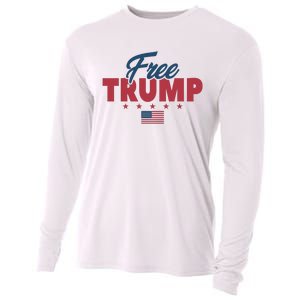 Free Donald Trump American Flag Trump Apparel Cooling Performance Long Sleeve Crew