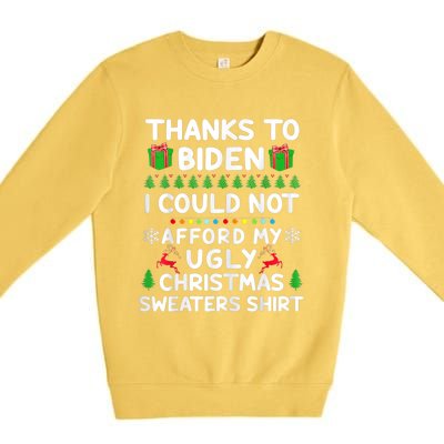 Funny Due To Inflation Ugly Christmas Sweaters Premium Crewneck Sweatshirt