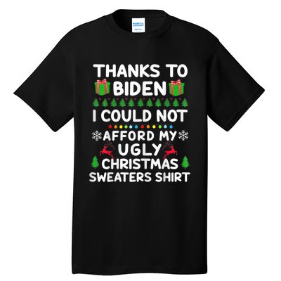 Funny Due To Inflation Ugly Christmas Sweaters Tall T-Shirt