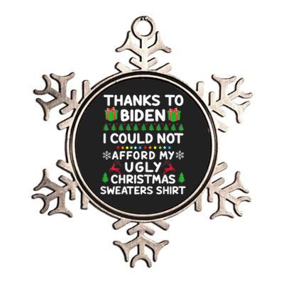 Funny Due To Inflation Ugly Christmas Sweaters Metallic Star Ornament