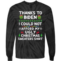 Funny Due To Inflation Ugly Christmas Sweaters Tie-Dye Long Sleeve Shirt