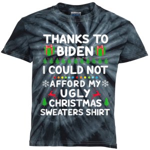 Funny Due To Inflation Ugly Christmas Sweaters Kids Tie-Dye T-Shirt