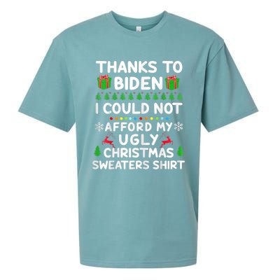 Funny Due To Inflation Ugly Christmas Sweaters Sueded Cloud Jersey T-Shirt