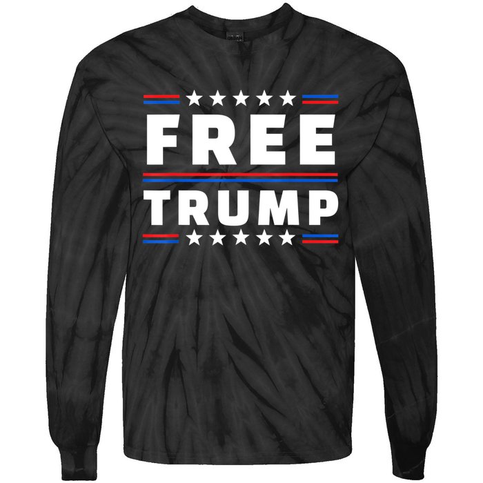 Free Donald Trump Republican Support Tie-Dye Long Sleeve Shirt