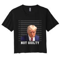 Free Donald Trump Mug Shot Republican President MAGA 2024 Women's Crop Top Tee