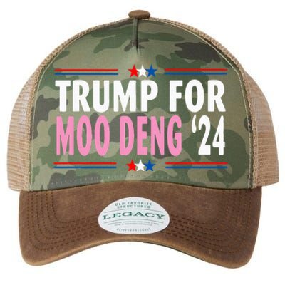 Funny Donald Trump For Moo Deng Cute Hippopotamus 2024 Legacy Tie Dye Trucker Hat