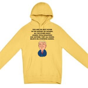 Funny Donald Trump Father's Day Gift Premium Pullover Hoodie