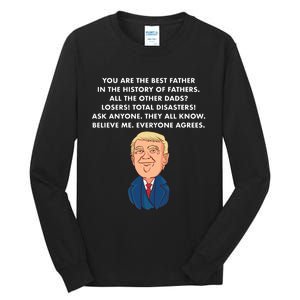 Funny Donald Trump Father's Day Gift Tall Long Sleeve T-Shirt